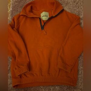 Mini Boden Boys Quarter Zip Pullover Burnt Size 6-7Y